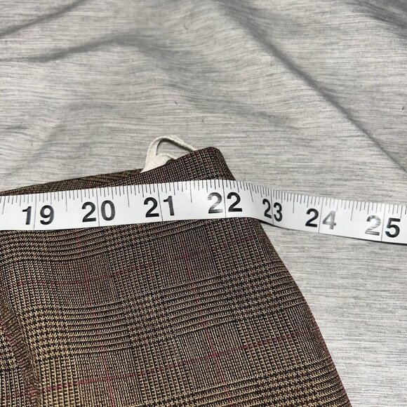 Vintage Giorgio Sant Angelo Brown Plaid Pleated Blazer Skirt Set Women’s 24 W - Picture 10 of 12